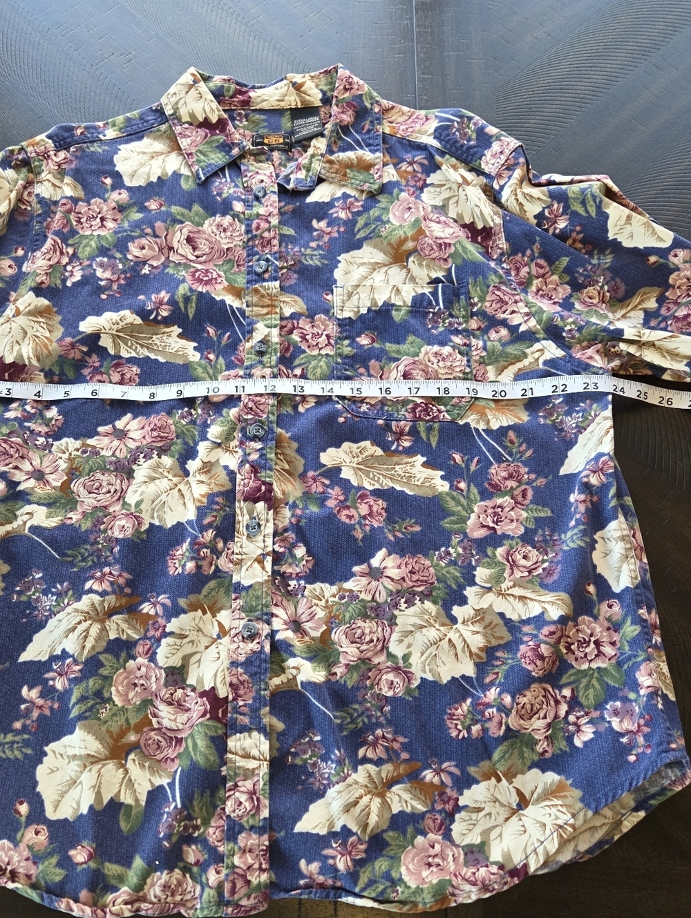 ​Vintage 90s Route 66 Floral Button Down Shirt XL Cotton Cottagecore Grannycore - Picture 12 of 15